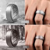 image:imageEgnaro Mens Silicone Wedding Rings 10mm Wide 25mm Thick Rubber Band PackSETG5Metallic Silver  Metallic Platinum  Black Gray  Black