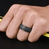 image:imageEgnaro Mens Silicone Wedding Rings 10mm Wide 25mm Thick Rubber Band PackSETH1Black Black Black Gray Black Gray