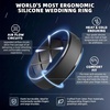 image:imageEgnaro Mens Silicone Wedding Rings 10mm Wide 25mm Thick Rubber Band PackSETH1Black Black Black Gray Black Gray