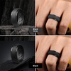 image:imageEgnaro Mens Silicone Wedding Rings 10mm Wide 25mm Thick Rubber Band PackSETH3Black Black Gray Light Grey Metallic Silver