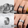 image:imageEgnaro Mens Silicone Wedding Rings 10mm Wide 25mm Thick Rubber Band PackSETH3Black Black Gray Light Grey Metallic Silver