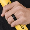 image:imageEgnaro Mens Silicone Wedding Rings 10mm Wide 25mm Thick Rubber Band PackSETIBlack