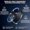image:imageEgnaro Mens Silicone Wedding Rings 10mm Wide 25mm Thick Rubber Band PackSETIBlack