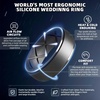 image:imageEgnaro Mens Silicone Wedding Rings 10mm Wide 25mm Thick Rubber Band PackSETKMetallic Black Gray