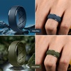 image:imageEgnaro Mens Silicone Wedding Rings 10mm Wide 25mm Thick Rubber Band PackSETPRed  Dark Blue  Deep Blue  Olive Green