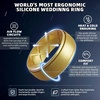 image:imageEgnaro Mens Silicone Wedding Rings 10mm Wide 25mm Thick Rubber Band PackSETQMetal Gold  Chestnut  Black Gray Camoue  Black  White  Olive Green  Orange