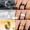 image:imageEgnaro Mens Silicone Wedding Rings 10mm Wide 25mm Thick Rubber Band PackSETQMetal Gold  Chestnut  Black Gray Camoue  Black  White  Olive Green  Orange