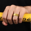 image:imageEgnaro Mens Silicone Wedding Rings 10mm Wide 25mm Thick Rubber Band PackSETTMetal Gold