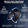 image:imageEgnaro Mens Silicone Wedding Rings 10mm Wide 25mm Thick Rubber Band PackSETUBlack Black Black Black Black Black Black