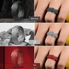 image:imageEgnaro Mens Silicone Wedding Rings 10mm Wide 25mm Thick Rubber Band PackSetoblack  Black Grey  Light Grey  Red  Dark Blue  Dark Blue  Olive Green