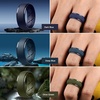 image:imageEgnaro Mens Silicone Wedding Rings 10mm Wide 25mm Thick Rubber Band PackSetoblack  Black Grey  Light Grey  Red  Dark Blue  Dark Blue  Olive Green