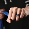 image:imageEgnaro Mens Silicone Wedding Rings 10mm Wide 25mm Thick Rubber Ring  Hypoallergenic for GymOutdoorGiftSETLBlue GrayBlack