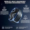 image:imageEgnaro Mens Silicone Wedding Rings 10mm Wide 25mm Thick Rubber Ring  Hypoallergenic for GymOutdoorGiftSETLBlue GrayBlack