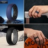 image:imageEgnaro Mens Silicone Wedding Rings 17 Multipack of Flexible Rubber BandsSETA5 Black Gray Black  Black Black Gray Camo  Dark Red Black  Black Orange  Dark Blue Black  BlackGrey  Pine Green Black