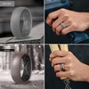 image:imageEgnaro Mens Silicone Wedding Rings 17 Multipack of Flexible Rubber BandsSETB2 Light Gray  Metallic PlatinumBlack  Black  Black Gray  Black Gray CamoBlack  Metallic SilverBlack