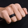 image:imageEgnaro Mens Silicone Wedding Rings 85mm Wide 2mm Thick 1 to 7 MultipackA2Black  Black  Black  Black