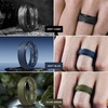 image:imageEgnaro Mens Silicone Wedding Rings 85mm Wide 2mm Thick 1 to 7 MultipackABlack Black Gray Light Gray Metallic Silver Dark Blue Black GrayBlack Camo Olive Green