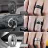 image:imageEgnaro Mens Silicone Wedding Rings 85mm Wide 2mm Thick 1 to 7 MultipackB2Light Gray  Metallic Platinum  Metal Black Gray  Black  Black Gray  Black Gray Camo  Metallic Silver