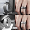 image:imageEgnaro Mens Silicone Wedding Rings 85mm Wide 2mm Thick 1 to 7 MultipackSETA5Black  Black Gray  Metal Black Gray  Metallic Silver