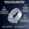 image:imageEgnaro Mens Silicone Wedding Rings 85mm Wide 2mm Thick 1 to 7 MultipackSETA6Metallic Silver  Metallic Platinum  Black Gray  Black