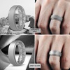 image:imageEgnaro Mens Silicone Wedding Rings 85mm Wide 2mm Thick 1 to 7 MultipackSETBBlack Black Gray Light Gray Metallic Silver