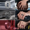 image:imageEgnaro Mens Silicone Wedding Rings 85mm Wide 2mm Thick 1 to 7 MultipackSETC22Light Gray  Black Gray  Metallic Burgundy  Emerald Green  Sea Blue  Blue Gray  Black