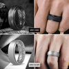 image:imageEgnaro Mens Silicone Wedding Rings 85mm Wide 2mm Thick 1 to 7 MultipackSETCBlack Black Gray Metallic Silver Black GrayBlack Camo