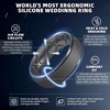 image:imageEgnaro Mens Silicone Wedding Rings 85mm Wide 2mm Thick 1 to 7 MultipackSETKBlack Gray