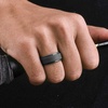 image:imageEgnaro Mens Silicone Wedding Rings 85mm Wide 2mm Thick 1 to 7 MultipackSETKBlack Gray