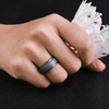 image:imageEgnaro Mens Silicone Wedding Rings 85mm Wide 2mm Thick 1 to 7 MultipackSETMMetal Black Gray