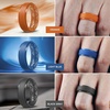 image:imageEgnaro Mens Silicone Wedding Rings 85mm Wide 2mm Thick 1 to 7 MultipackT19Metallic Silver  Black  Twilight Blue  Orange  Light Blue  Black Gray