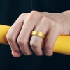 image:imageEgnaro Mens Silicone Wedding Rings 85mm Wide 2mm Thick 1 to 7 MultipackT4Metallic Gold