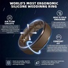 image:imageEgnaro Mens Silicone Wedding Rings 85mm Wide 2mm Thick 1 to 7 MultipackT5Black  Bronze  Midnight Blue  Dark Brown