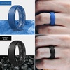 image:imageEgnaro Mens Silicone Wedding Rings 85mm Wide 2mm Thick 1 to 7 MultipackT9Black  Red  Orange  Light Blue