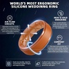 image:imageEgnaro Mens Silicone Wedding Rings 85mm Wide 2mm Thick 1 to 7 MultipackT9Black  Red  Orange  Light Blue