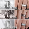 image:imageEgnaro Mens Silicone Wedding Rings 8mm Wide 2mm Thick Step Edge size 714A1Black  Black Gray  Dark Silver  Black Gray Camo  Silver  Metallic Gun  Light Gray