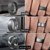 image:imageEgnaro Mens Silicone Wedding Rings 8mm Wide 2mm Thick Step Edge size 714A1Black  Black Gray  Dark Silver  Black Gray Camo  Silver  Metallic Gun  Light Gray