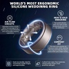 image:imageEgnaro Mens Silicone Wedding Rings 8mm Wide 2mm Thick Step Edge size 714A1Black  Black Gray  Dark Silver  Black Gray Camo  Silver  Metallic Gun  Light Gray