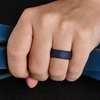 image:imageEgnaro Mens Silicone Wedding Rings 8mm Wide 2mm Thick Step Edge size 714A2Twilight Blue  Dark Blue  Red  Light Gray  Black Gray  Dark Gray  Black