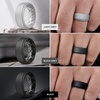 image:imageEgnaro Mens Silicone Wedding Rings 8mm Wide 2mm Thick Step Edge size 714A2Twilight Blue  Dark Blue  Red  Light Gray  Black Gray  Dark Gray  Black