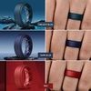 image:imageEgnaro Mens Silicone Wedding Rings 8mm Wide 2mm Thick Step Edge size 714A2Twilight Blue  Dark Blue  Red  Light Gray  Black Gray  Dark Gray  Black
