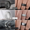 image:imageEgnaro Mens Silicone Wedding Rings 8mm Wide 2mm Thick Step Edge size 714A4Black  Black Gray  Light Gray  Black Gray Camo  Dark Silver  Dark Blue  Olive Green