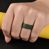 image:imageEgnaro Mens Silicone Wedding Rings 8mm Wide 2mm Thick Step Edge size 714A4Black  Black Gray  Light Gray  Black Gray Camo  Dark Silver  Dark Blue  Olive Green