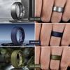 image:imageEgnaro Mens Silicone Wedding Rings 8mm Wide 2mm Thick Step Edge size 714A4Black  Black Gray  Light Gray  Black Gray Camo  Dark Silver  Dark Blue  Olive Green