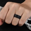image:imageEgnaro Mens Silicone Wedding Rings 8mm Wide 2mm Thick Step Edge size 714B1Black  Black  Black  Black