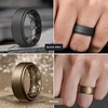 image:imageEgnaro Mens Silicone Wedding Rings 8mm Wide 2mm Thick Step Edge size 714B2Black  Dark Silver  Black Gray  Bronze