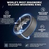 image:imageEgnaro Mens Silicone Wedding Rings 8mm Wide 2mm Thick Step Edge size 714C8Black  Black Gray  Dark Purple  Dark Blue