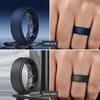 image:imageEgnaro Mens Silicone Wedding Rings 8mm Wide 2mm Thick Step Edge size 714C8Black  Black Gray  Dark Purple  Dark Blue