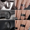 image:imageEgnaro Mens Silicone Wedding Rings 8mm Wide 2mm Thick Step Edge size 714D1Black  Black Gray  Olive Green  Metallic Gun  Dark Purple  Twilight Blue  Dark Silver