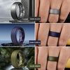 image:imageEgnaro Mens Silicone Wedding Rings 8mm Wide 2mm Thick Step Edge size 714D1Black  Black Gray  Olive Green  Metallic Gun  Dark Purple  Twilight Blue  Dark Silver